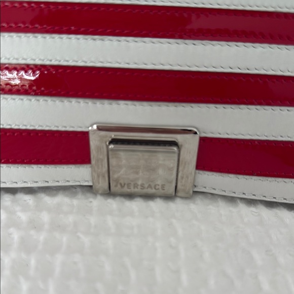 Versace Red and White Geometric Crossbody Bag - Picture 3 of 16
